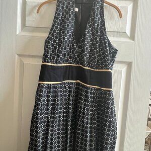 Evan-Picone Dress Women's Polka Dots and Pleats  Size 12